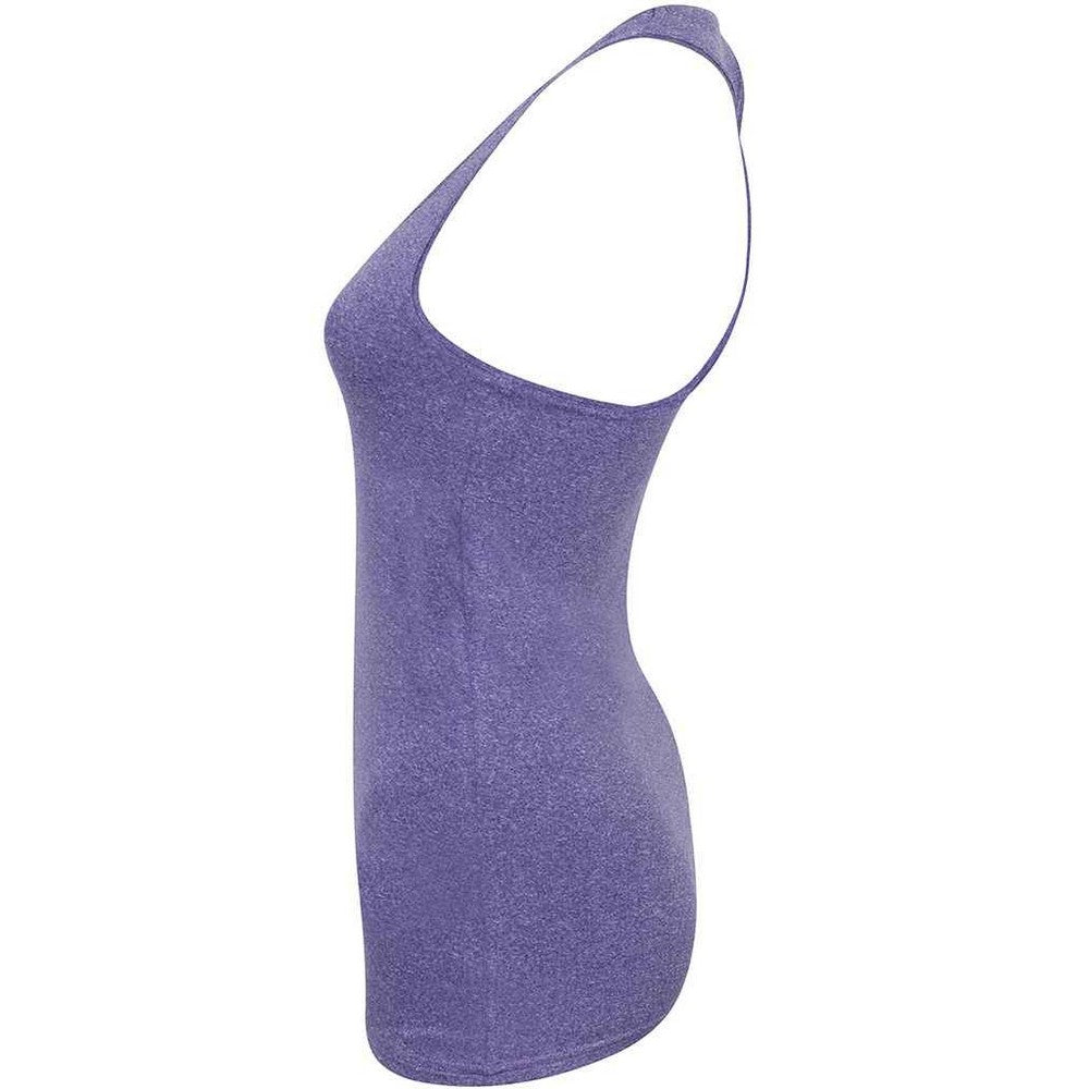 Purple Marl - Side - Tombo Womens-Ladies Racerback Tank Top