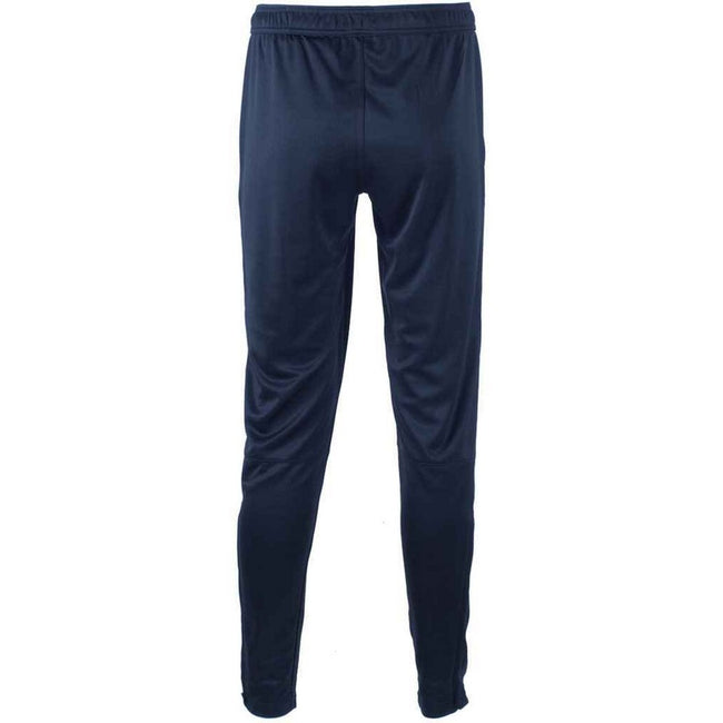 Navy - Back - Tombo Mens Slim Leg Training Jogging Bottoms