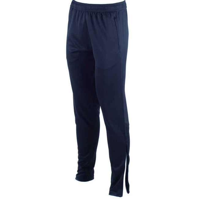 Navy - Side - Tombo Mens Slim Leg Training Jogging Bottoms