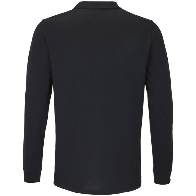 Black - Back - SOLS Unisex Adult Planet Piqué Long-Sleeved Polo Shirt