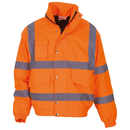 Orange - Front - Yoko Unisex Adult Classic Hi-Vis Safety Bomber Jacket