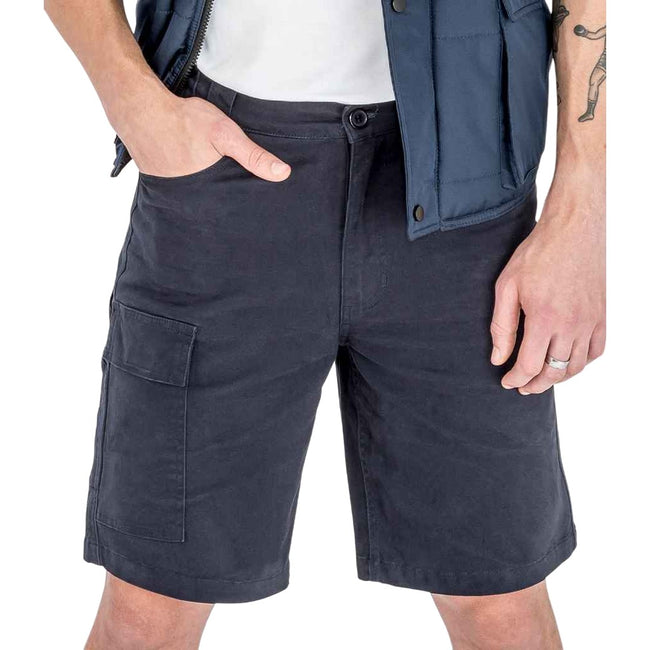 Navy - Side - WORK-GUARD by Result Mens Chino Stretch Slim Shorts