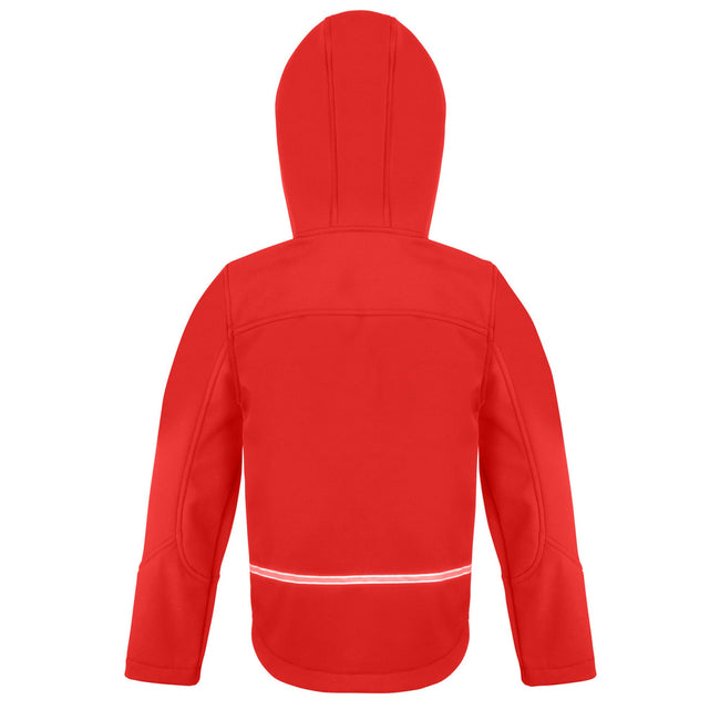 Red-Black - Back - Result Core Childrens-Kids TX Performance Hooded Soft Shell Jacket