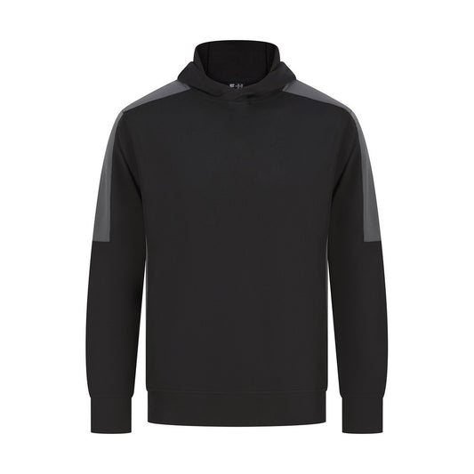 Black-Gunmetal Grey - Front - Finden & Hales Unisex Adult Contrast Panel Hoodie