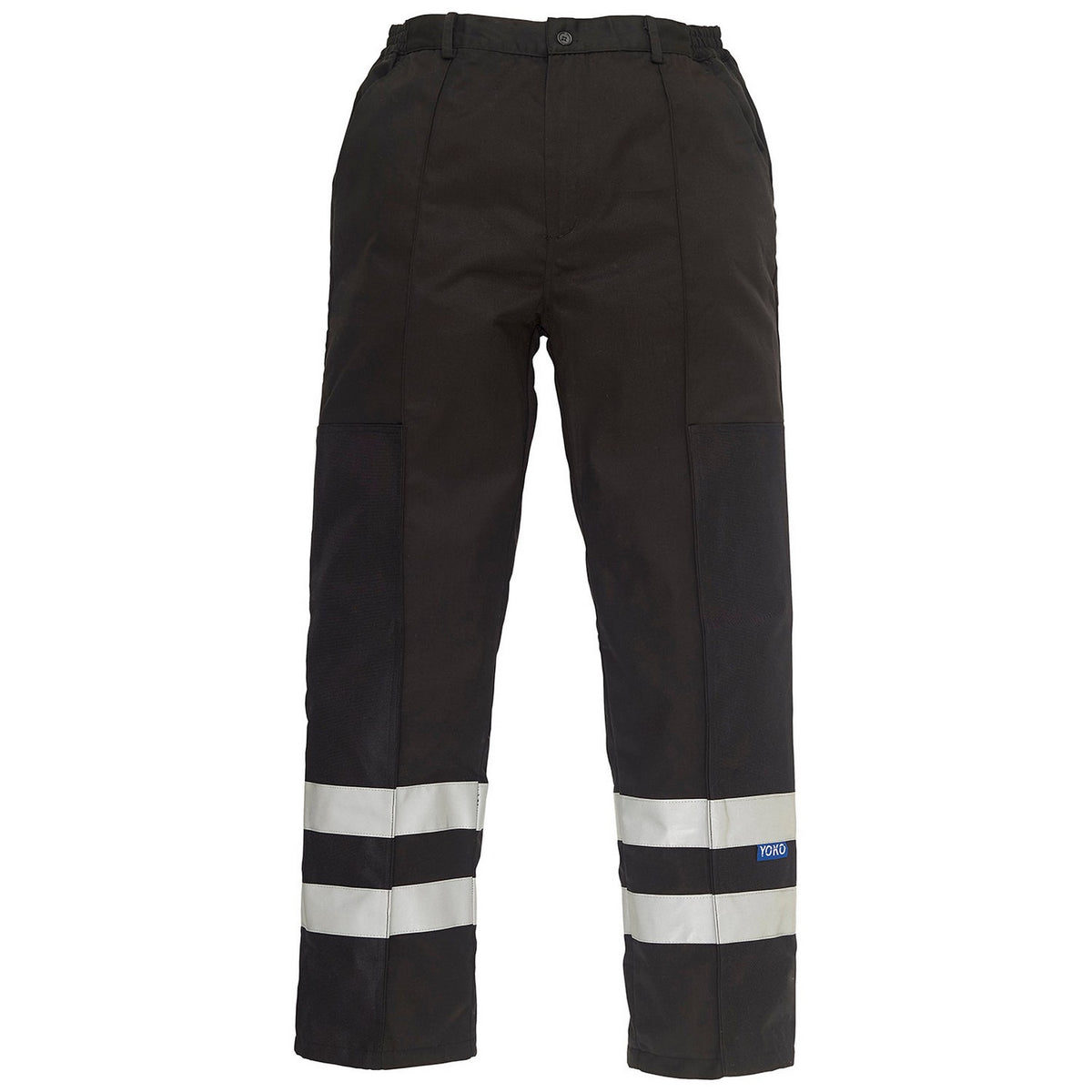Black - Front - Yoko Mens Ballistic Reflective Trousers