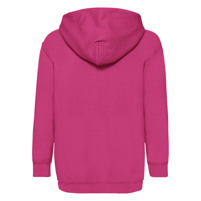Fuchsia - Back - Fruit Of The Loom Childrens-Kids Classic Hooded Sweatshirt