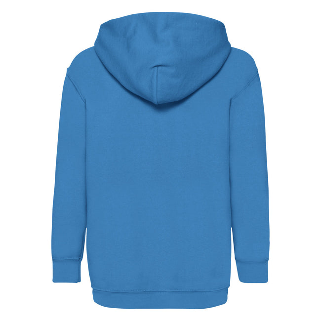 Azure - Back - Fruit Of The Loom Childrens-Kids Classic Hooded Sweatshirt