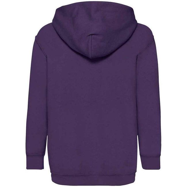 Purple - Back - Fruit Of The Loom Childrens-Kids Classic Hooded Sweatshirt
