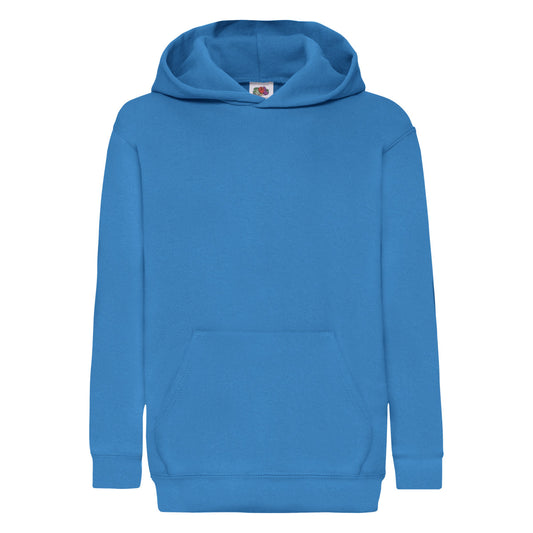 Azure - Front - Fruit Of The Loom Childrens-Kids Classic Hooded Sweatshirt