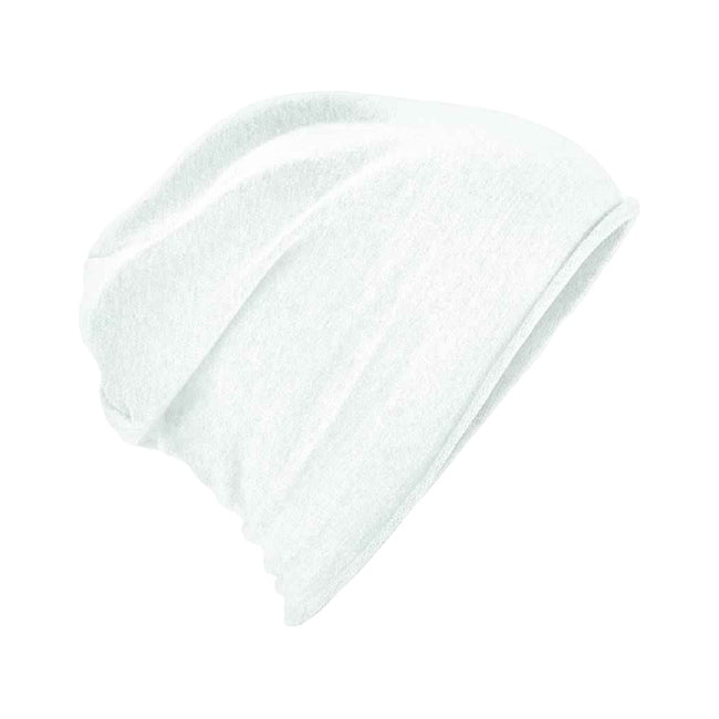 White - Front - Beechfield Jersey Beanie