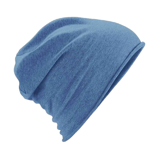 Denim Blue - Front - Beechfield Jersey Beanie