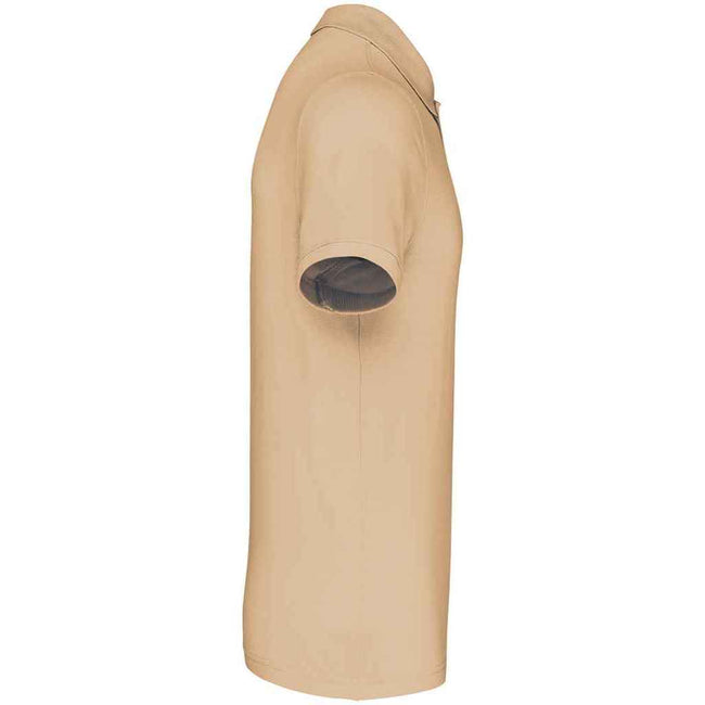 Light Sand - Side - Kariban Mens Pique Polo Shirt
