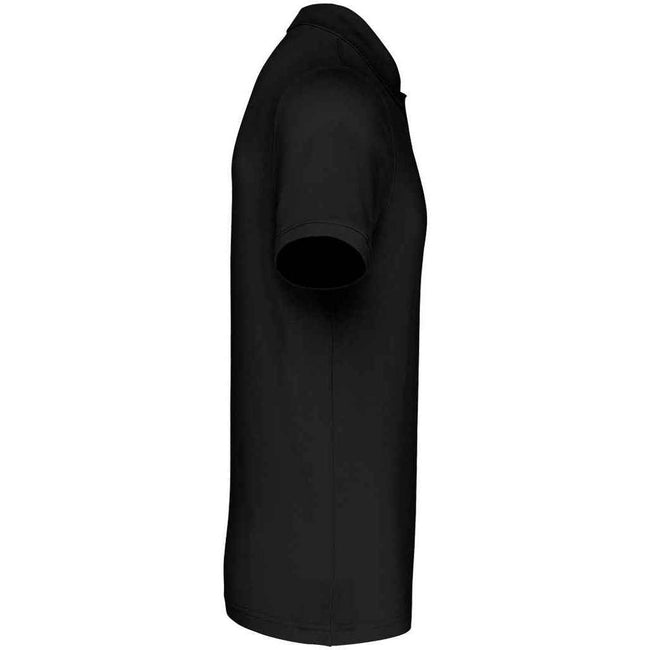 Black - Side - Kariban Mens Pique Polo Shirt