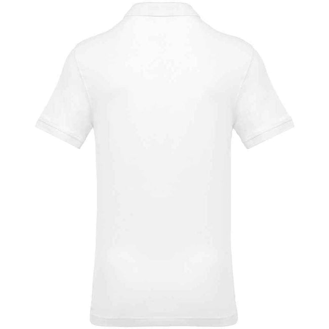 White - Back - Kariban Mens Pique Polo Shirt