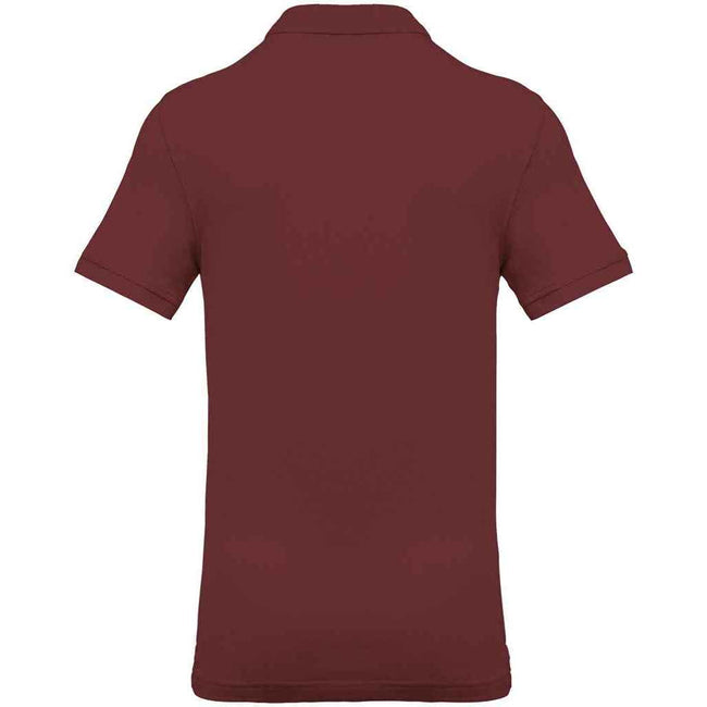 Wine - Back - Kariban Mens Pique Polo Shirt