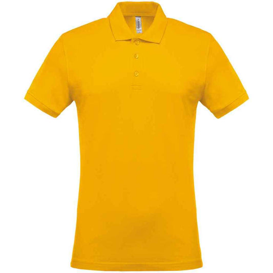 Yellow - Front - Kariban Mens Pique Polo Shirt