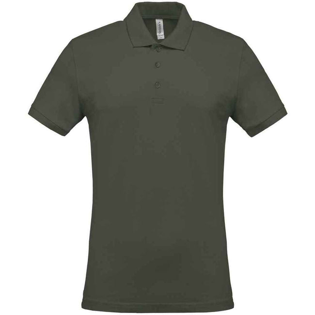 Dark Khaki - Front - Kariban Mens Pique Polo Shirt