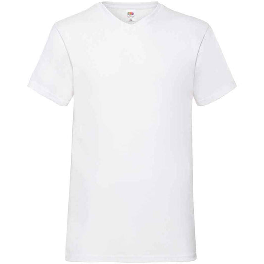 White - Front - Fruit of the Loom Unisex Adult Valueweight V Neck T-Shirt