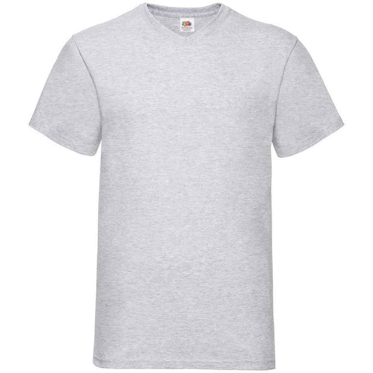 Heather Grey - Front - Fruit of the Loom Unisex Adult Value Heather V Neck T-Shirt