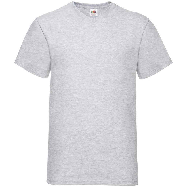 Heather Grey - Front - Fruit of the Loom Unisex Adult Value Heather V Neck T-Shirt