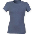 Heather Navy - Front - Skinni Fit Womens-Ladies Feel Good Heather T-Shirt