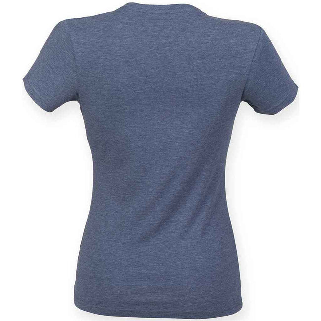 Heather Navy - Back - Skinni Fit Womens-Ladies Feel Good Heather T-Shirt