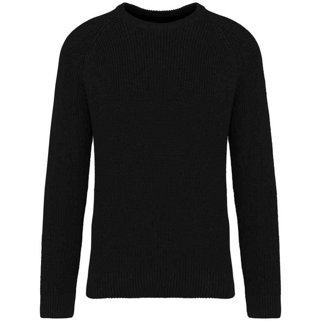Black - Front - Native Spirit Mens Chunky Knit Sweatshirt