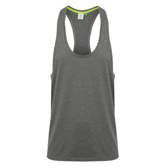 Grey Marl - Front - Tombo Mens Muscle Vest Top