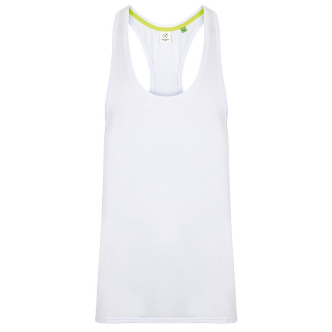 White - Front - Tombo Mens Muscle Vest Top