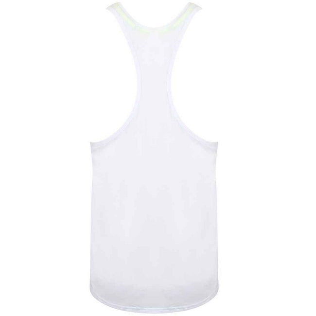 White - Back - Tombo Mens Muscle Vest Top