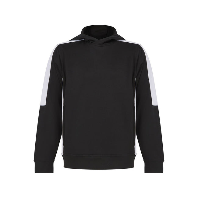 Black-White - Front - Finden & Hales Childrens-Kids Team Contrast Hoodie