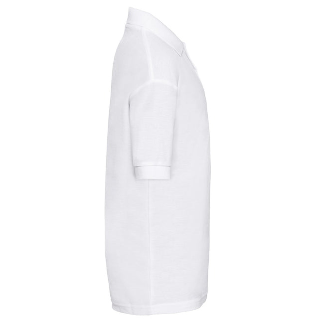 White - Side - Russell Childrens-Kids Pique Polo Shirt
