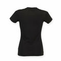 Black - Back - Skinni Fit Womens-Ladies Feel Good Stretch V Neck T-Shirt
