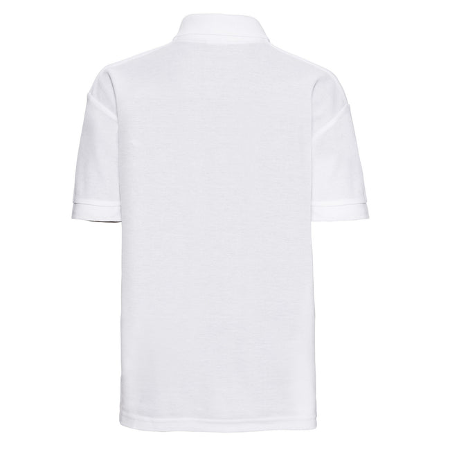 White - Back - Russell Childrens-Kids Pique Polo Shirt