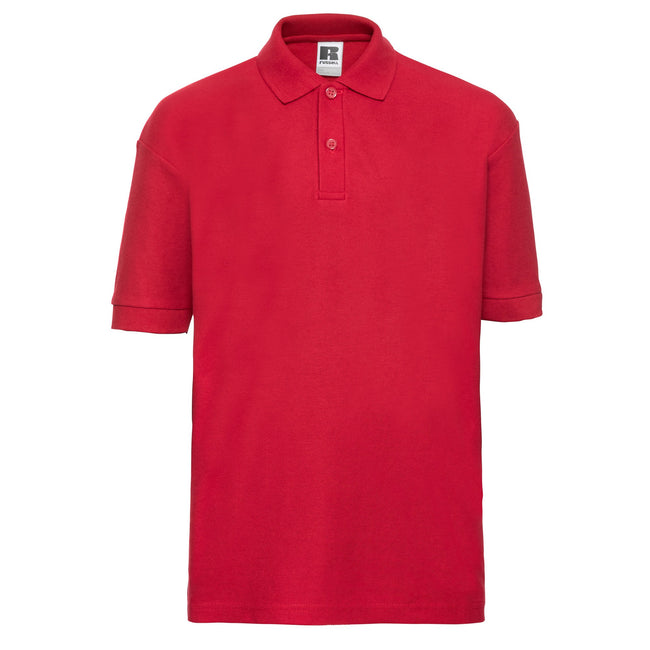 Bright Red - Front - Russell Childrens-Kids Pique Polo Shirt