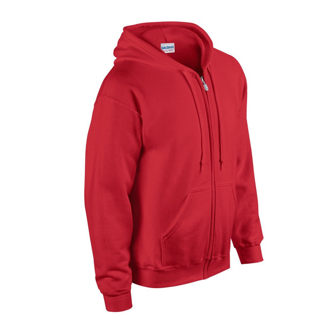 Red - Side - Gildan Mens Heavy Blend Full Zip Hoodie