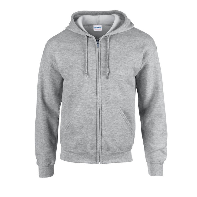 Sports Grey - Front - Gildan Mens Heavy Blend Full Zip Hoodie