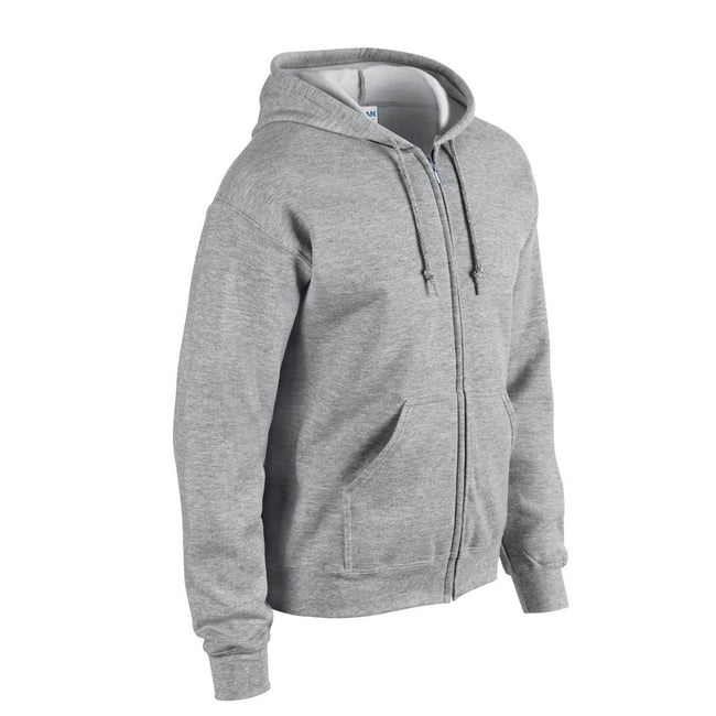 Sports Grey - Side - Gildan Mens Heavy Blend Full Zip Hoodie