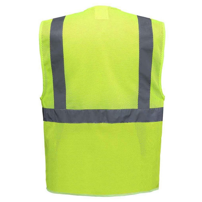 Yellow - Back - Yoko Unisex Adult Hi-Vis Vest