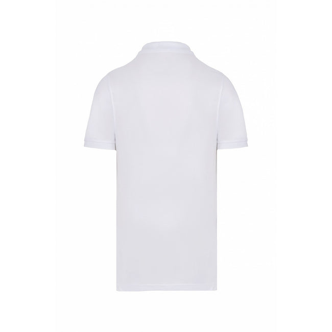 White - Back - Kariban Mens Pique Anti-Bacterial Polo Shirt
