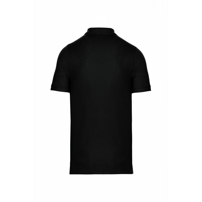 Black - Back - Kariban Mens Pique Anti-Bacterial Polo Shirt