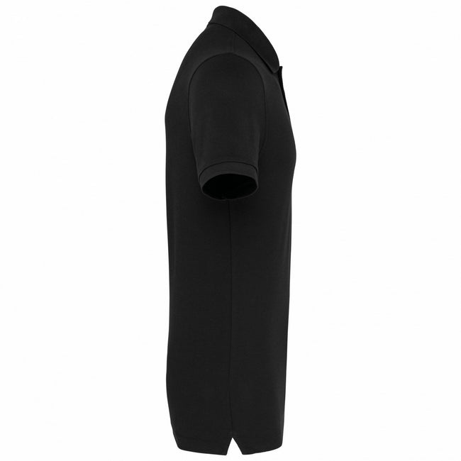 Black - Side - Kariban Mens Pique Anti-Bacterial Polo Shirt