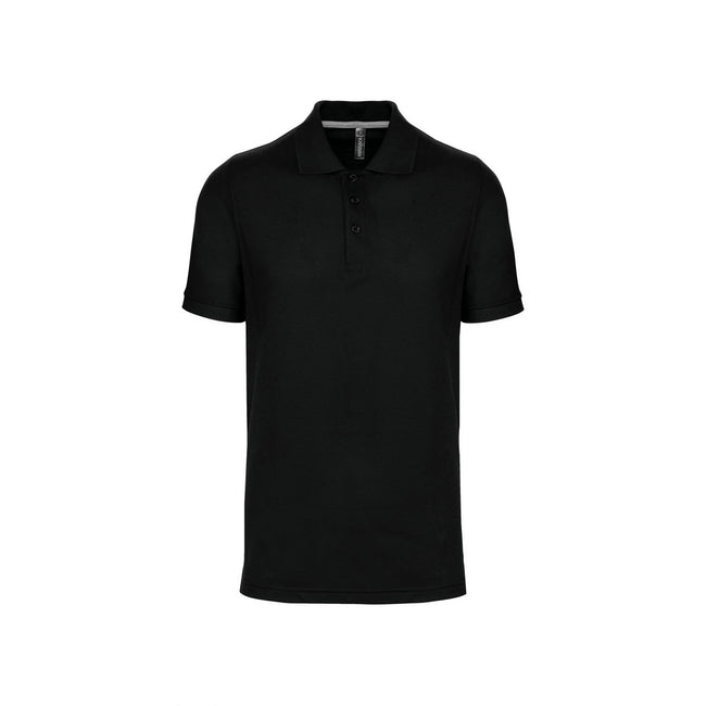Black - Front - Kariban Mens Pique Anti-Bacterial Polo Shirt