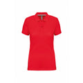 Red - Front - Kariban Womens-Ladies Pique Anti-Bacterial Polo Shirt