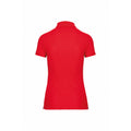 Red - Back - WK. Designed To Work Womens-Ladies Pique Anti-Bacterial Polo Shirt