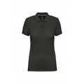 Dark Grey - Front - WK. Designed To Work Womens-Ladies Pique Anti-Bacterial Polo Shirt