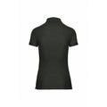 Dark Grey - Back - WK. Designed To Work Womens-Ladies Pique Anti-Bacterial Polo Shirt