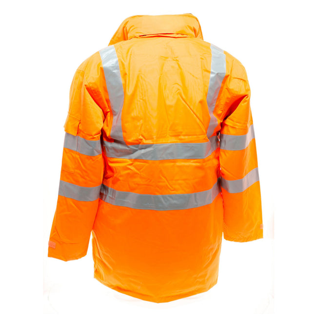 Orange - Back - Yoko Unisex Adult Hi-Vis 7 in 1 Safety Jacket