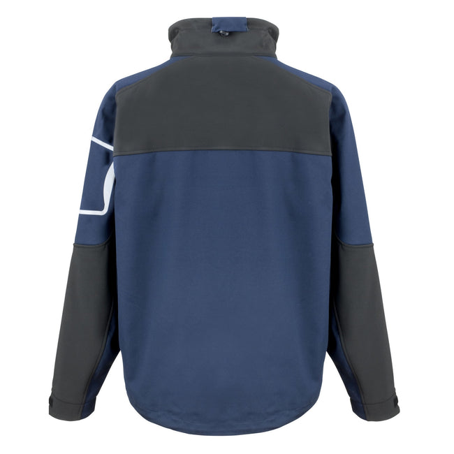 Navy - Back - WORK-GUARD by Result Mens Sabre Soft Shell Jacket