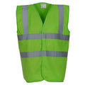 Lime Green - Front - Yoko Mens Band & Brace Hi-Vis Vest